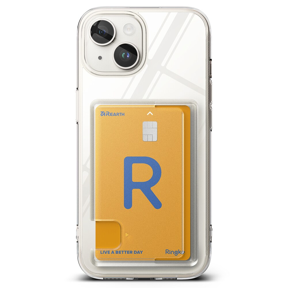 iPhone 15 Fusion cover med kortholder, Gennemsigtig