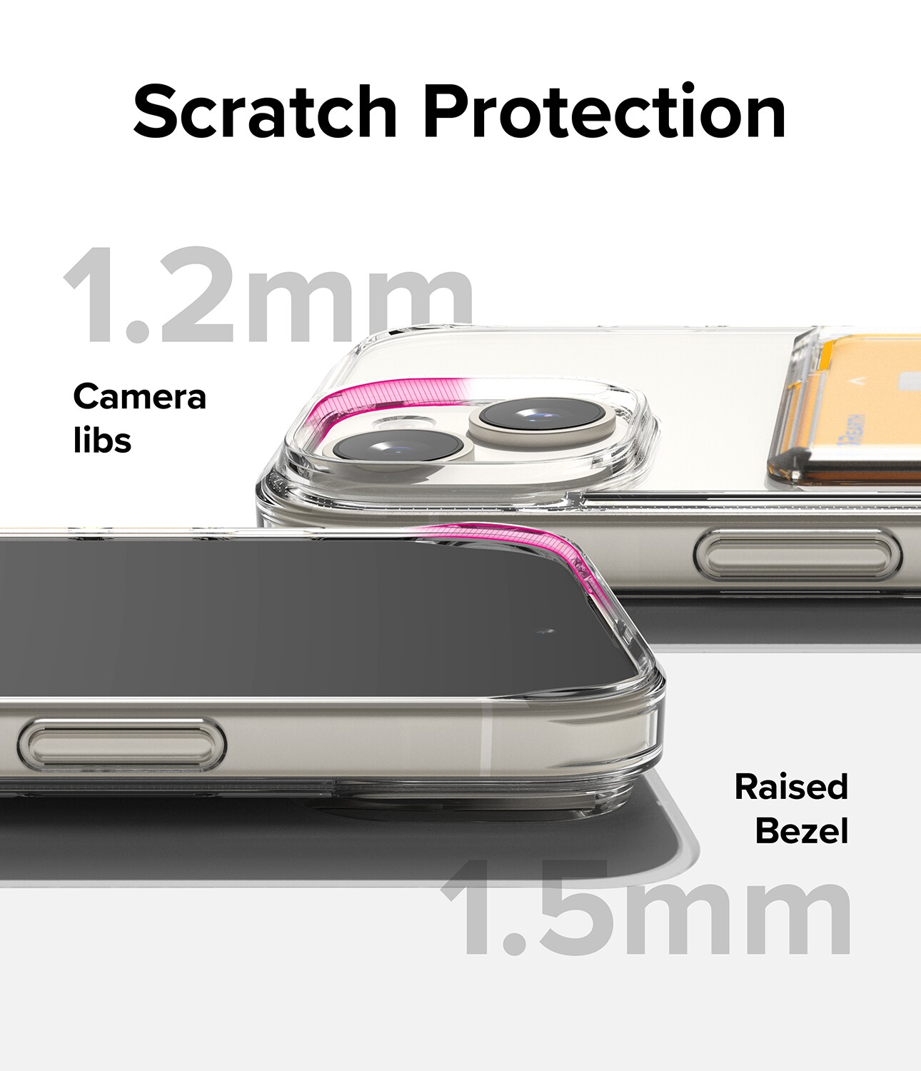 iPhone 15 Fusion cover med kortholder, Gennemsigtig