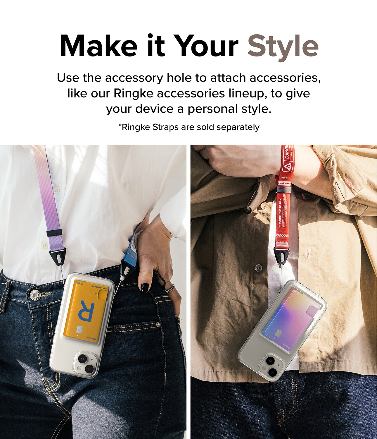 iPhone 15 Fusion cover med kortholder, Gennemsigtig