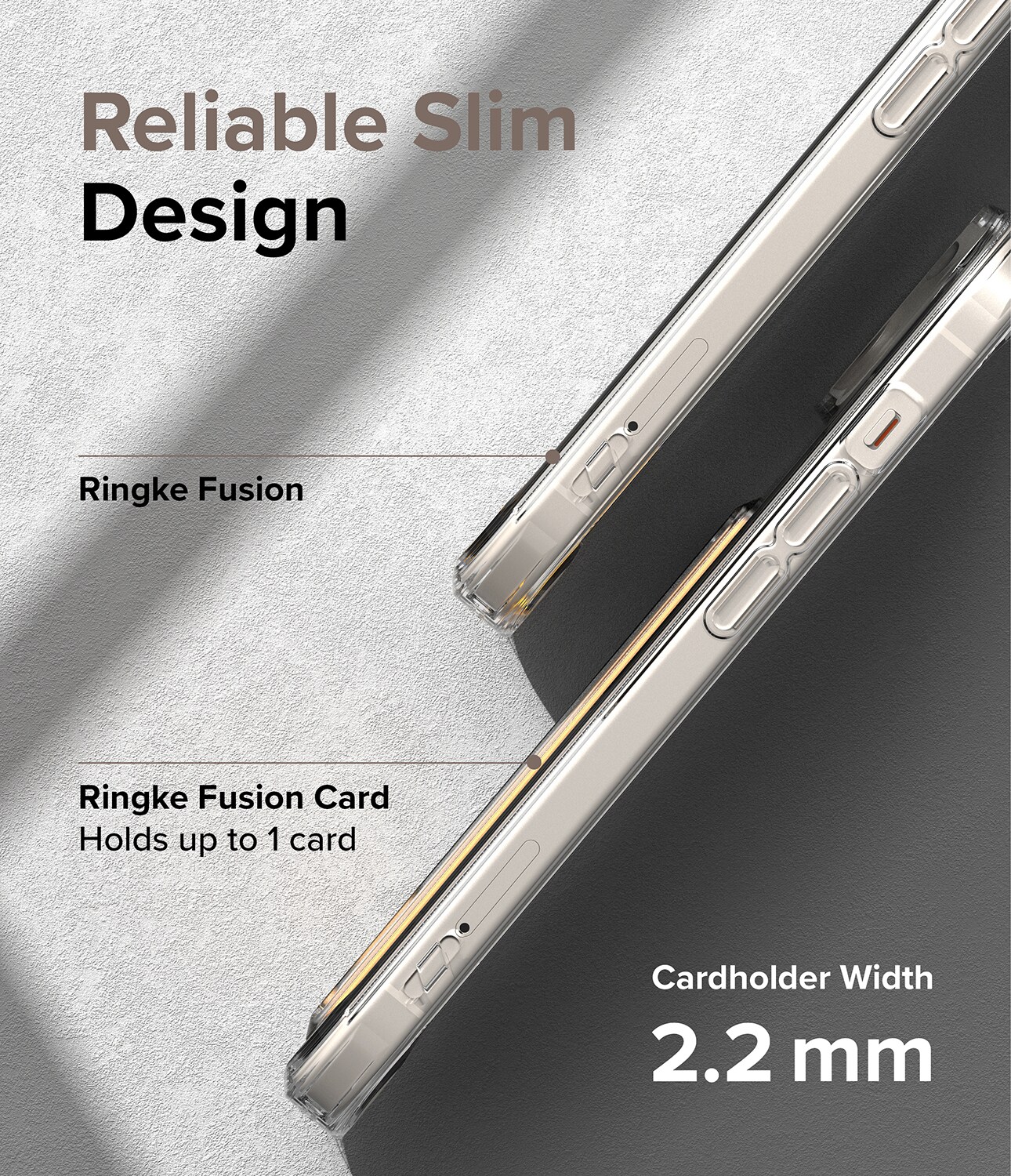 iPhone 15 Fusion cover med kortholder, Gennemsigtig