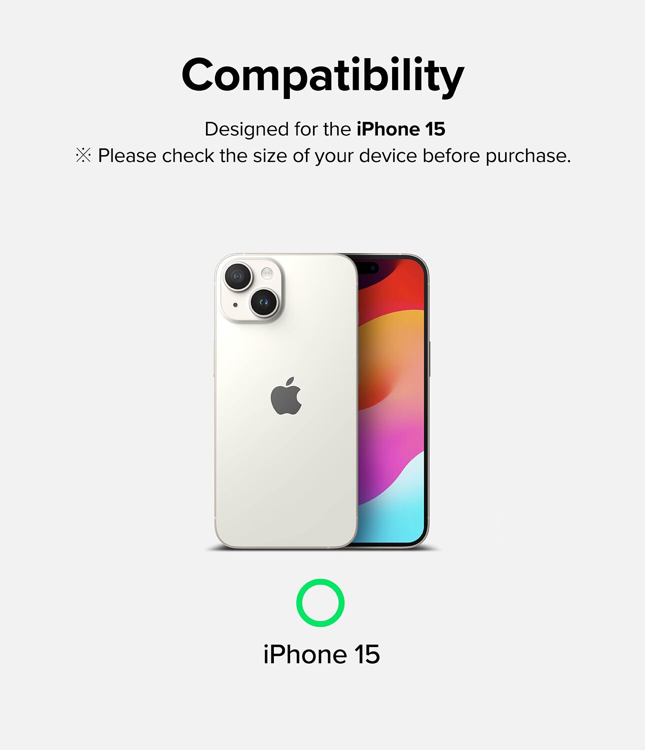 iPhone 15 Skærmbeskytter i glas med monteringsværktøj