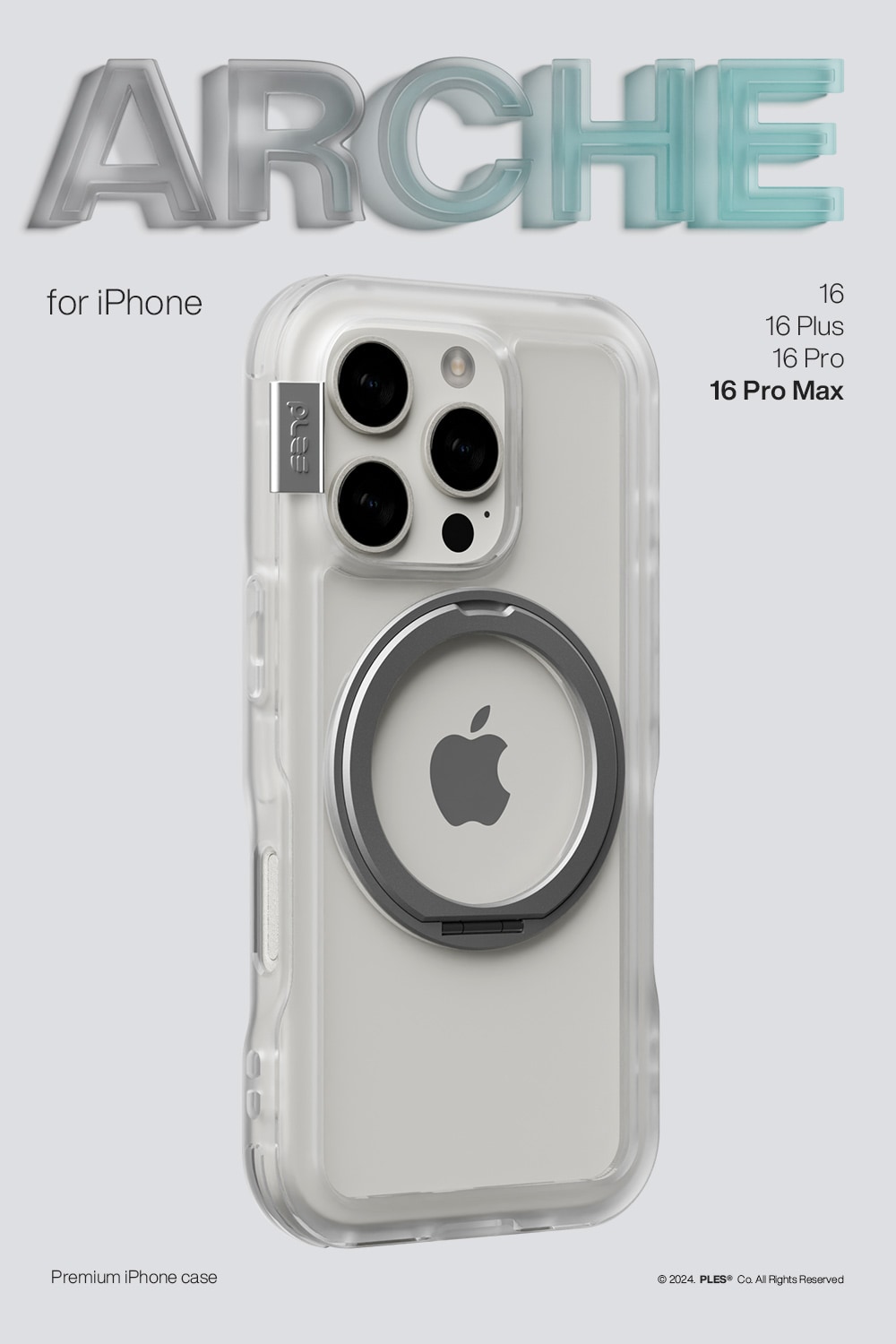 iPhone 16 Pro Max Arche MagSafe Cover med stativ Matte Clear