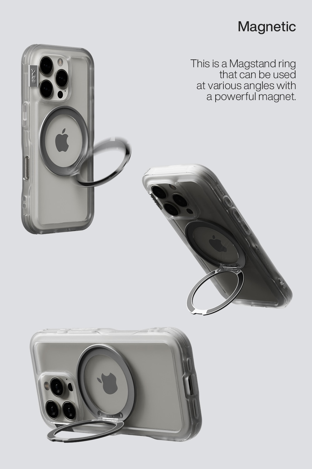 iPhone 16 Pro Max Arche MagSafe Cover med stativ Matte Clear