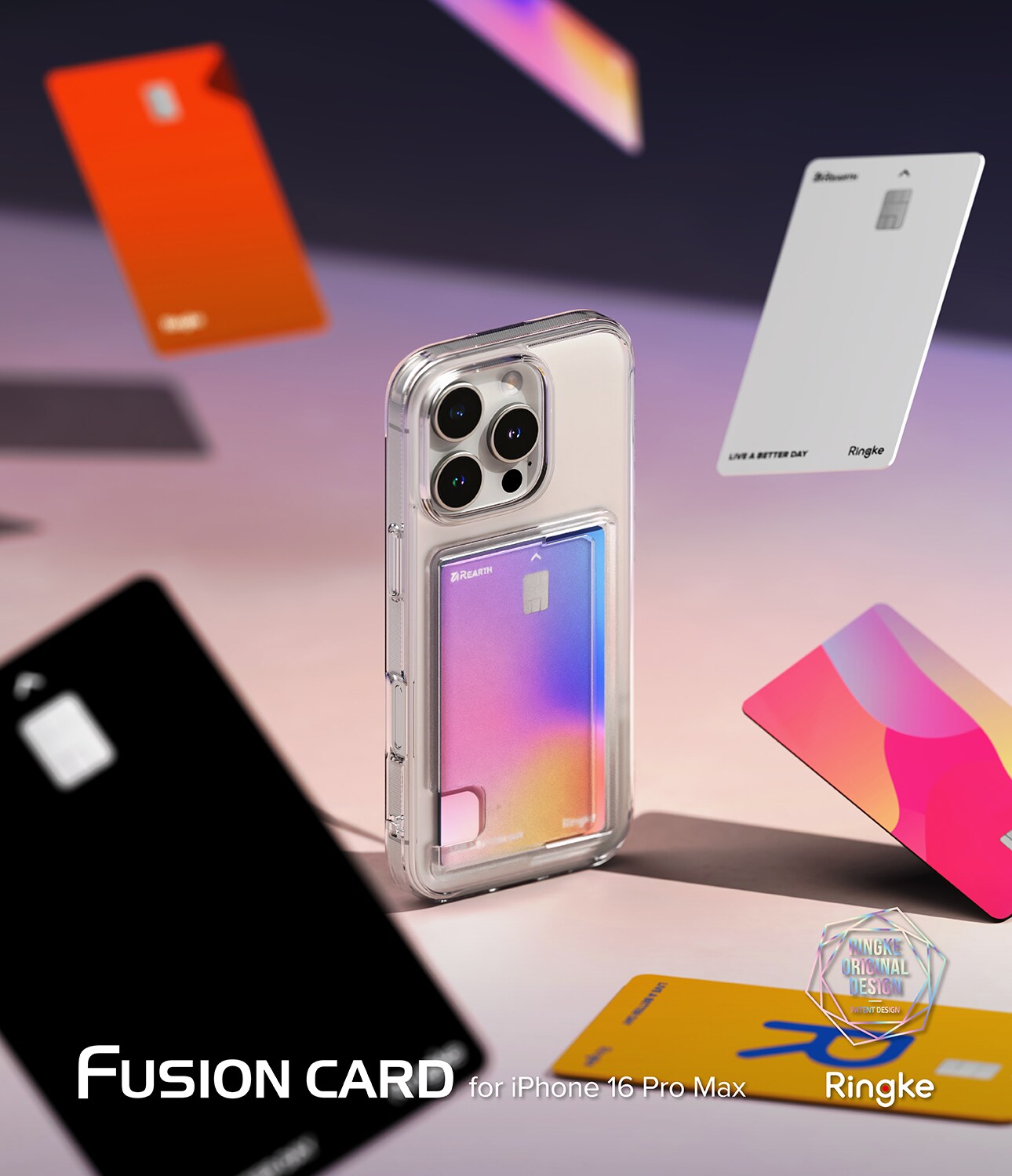 iPhone 16 Pro Max Fusion cover med kortholder, Gennemsigtig