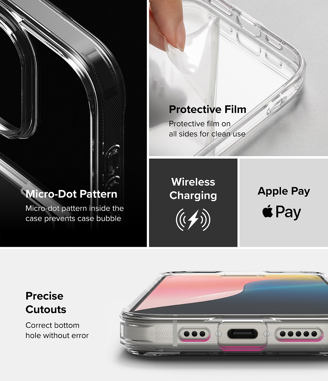 iPhone 16 Pro Max Fusion cover med kortholder, Gennemsigtig