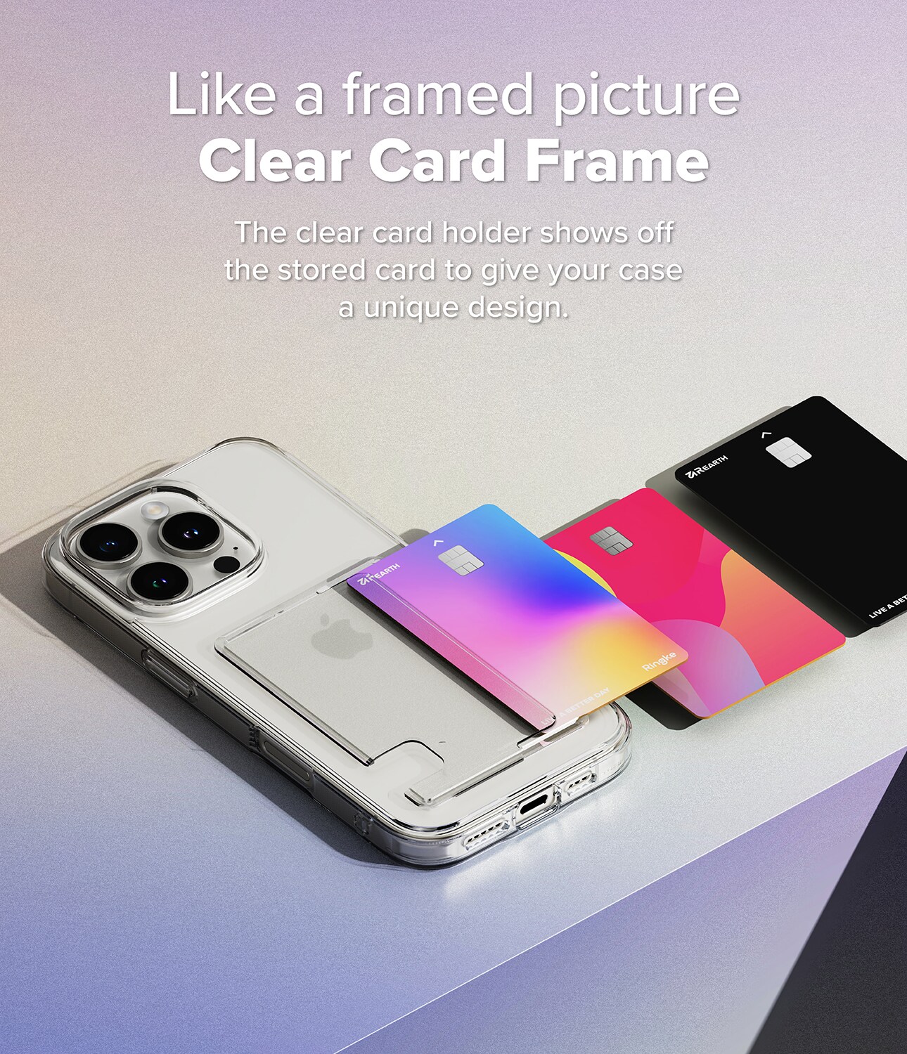 iPhone 16 Pro Max Fusion cover med kortholder, Gennemsigtig