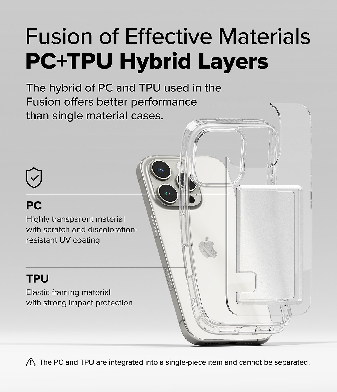 iPhone 16 Pro Max Fusion cover med kortholder, Gennemsigtig
