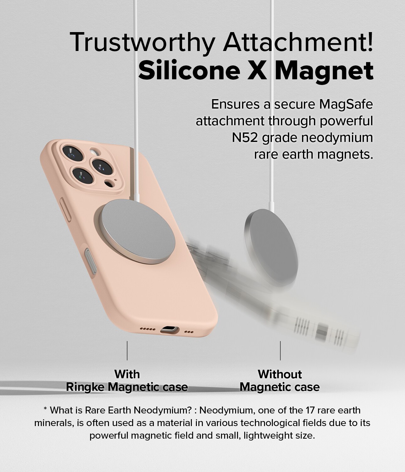 iPhone 16 Pro Max MagSafe silikonecover, Pink Sand
