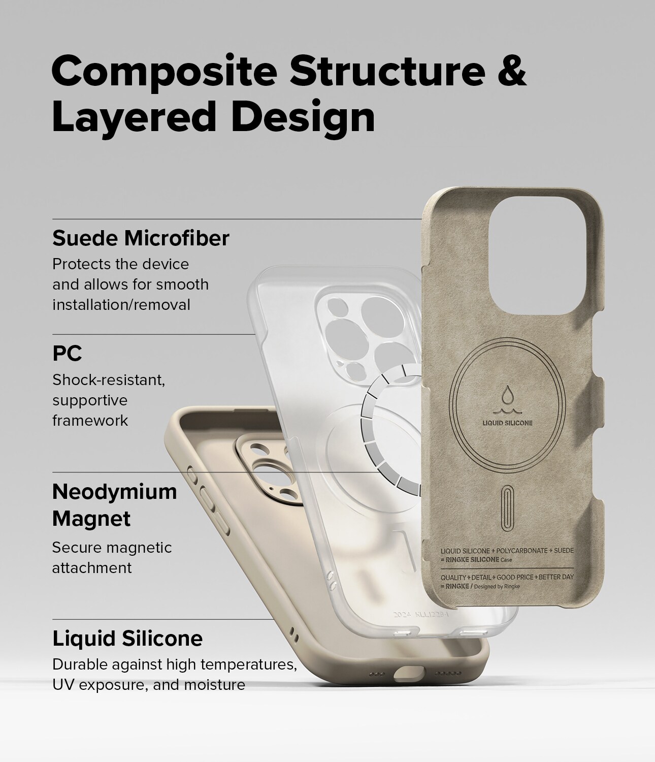iPhone 16 Pro Max MagSafe silikonecover, Stone