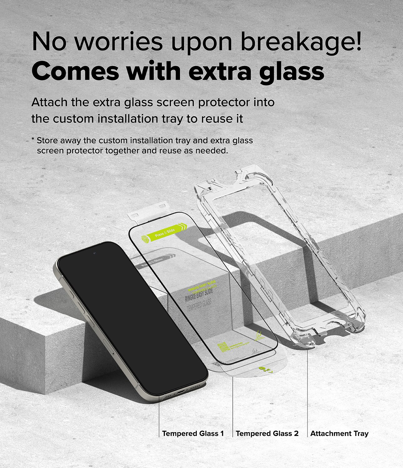 iPhone 16 Pro Max Skærmbeskytter i glas med monteringsramme (2-pak)
