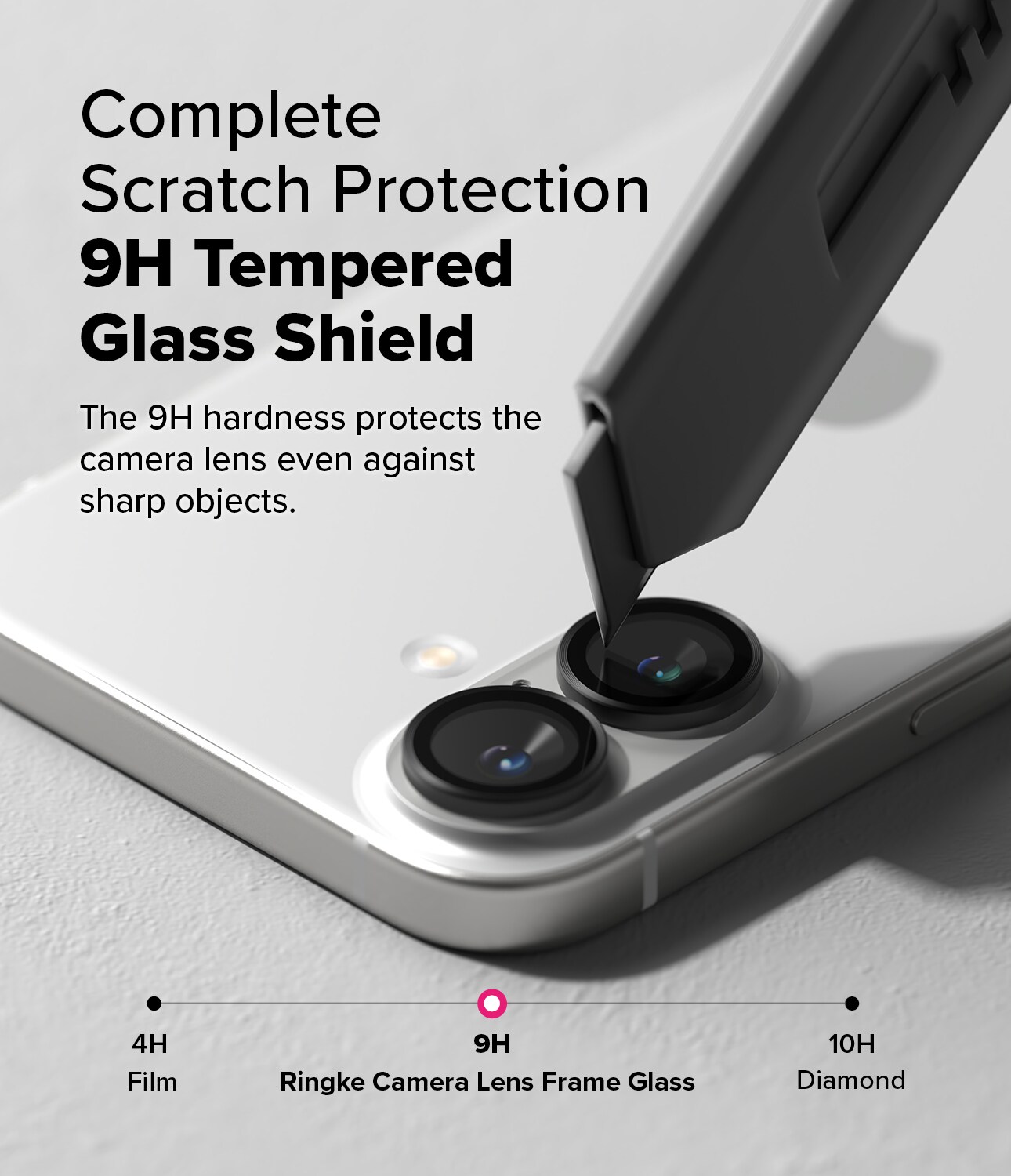 iPhone 16 Plus 2-pak linsebeskyttere med aluminiumsramme, Sort