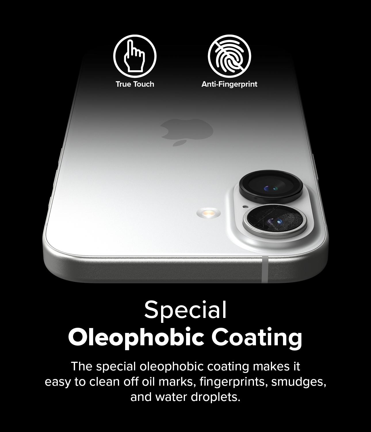 iPhone 16 Plus 2-pak linsebeskyttere med aluminiumsramme, Sort