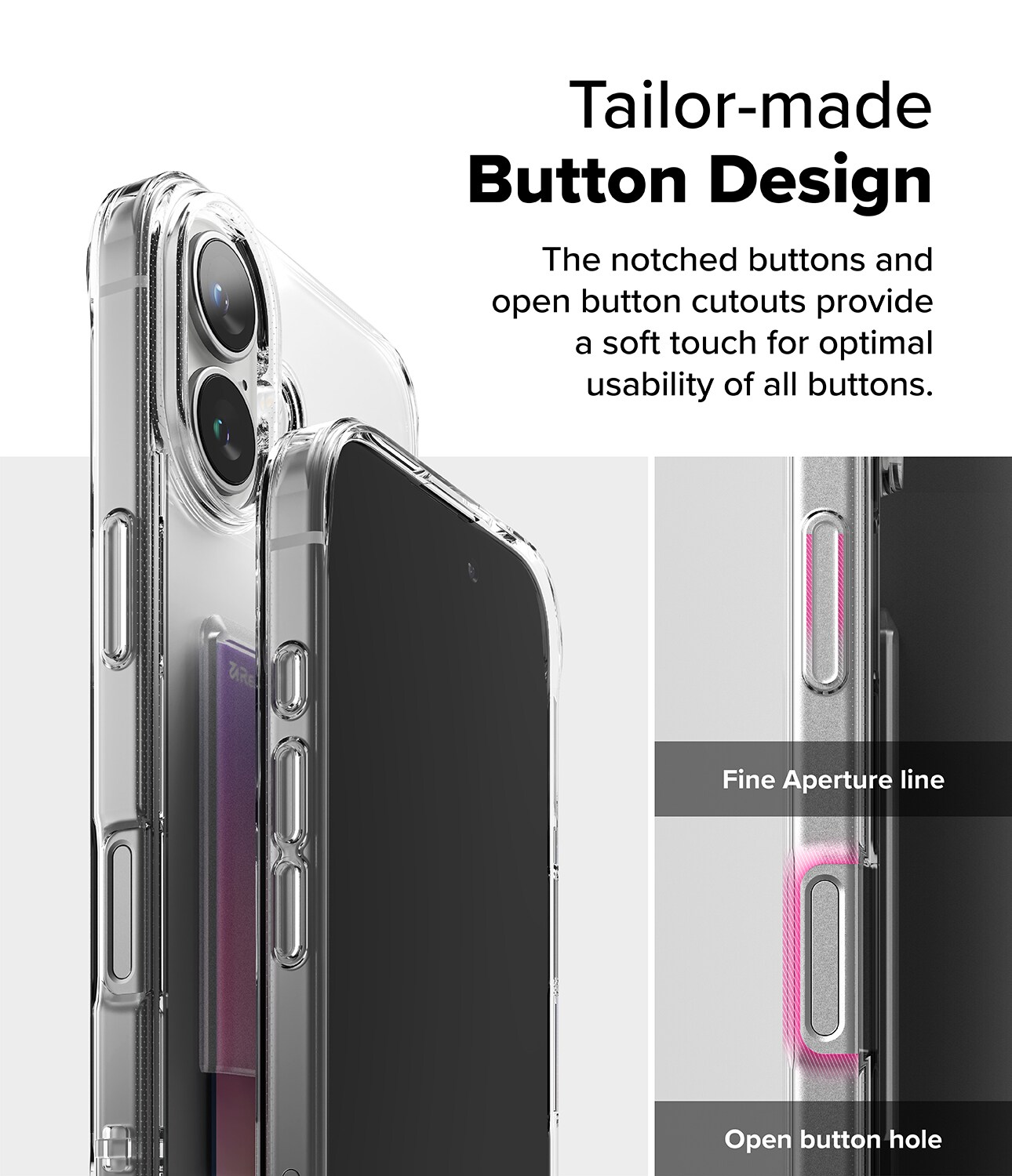 iPhone 16 Fusion cover med kortholder, Gennemsigtig