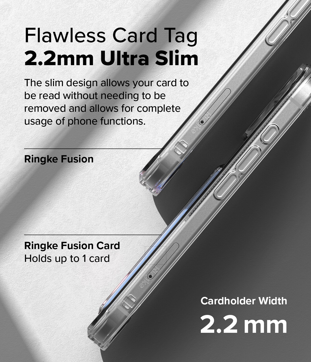 iPhone 16 Fusion cover med kortholder, Gennemsigtig