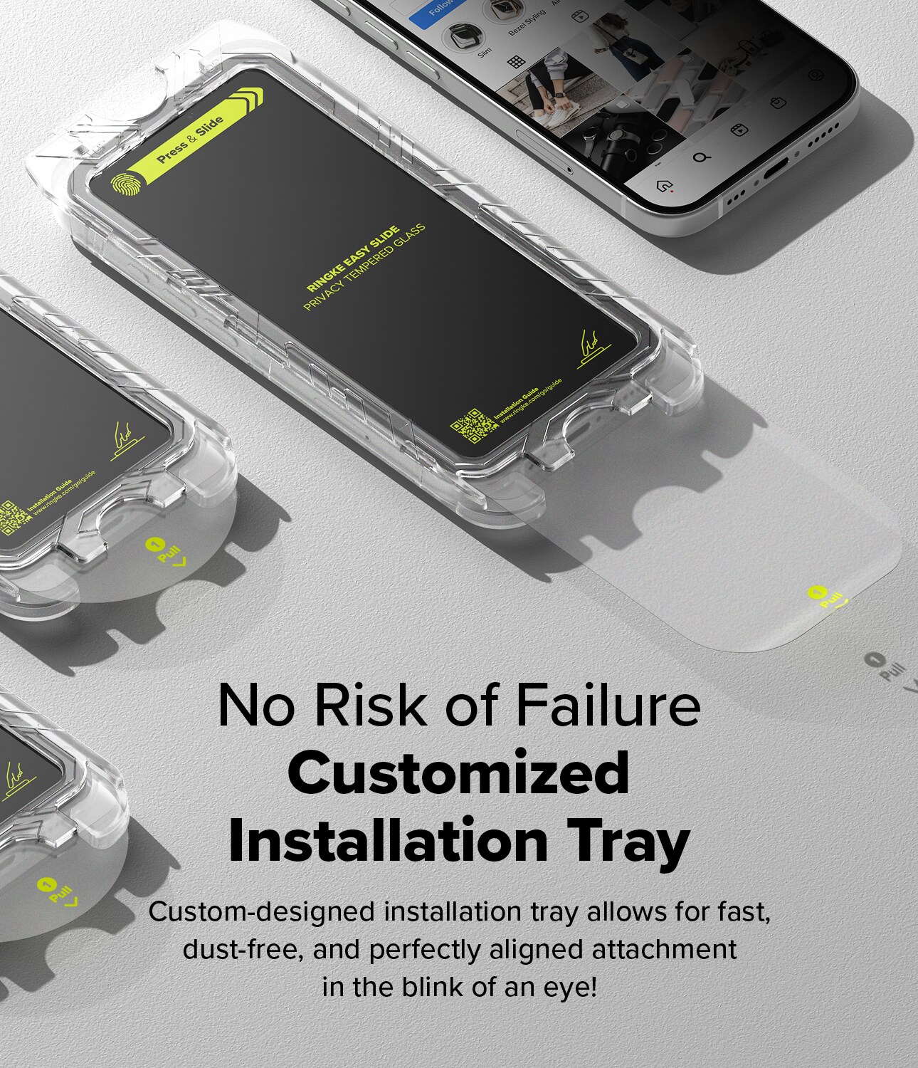 iPhone 16 Plus Anti-spy skærmbeskytter i glas med monteringsramme (2-pak)
