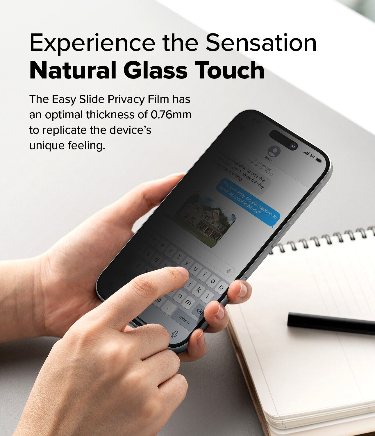 iPhone 16 Plus Anti-spy skærmbeskytter i glas med monteringsramme (2-pak)