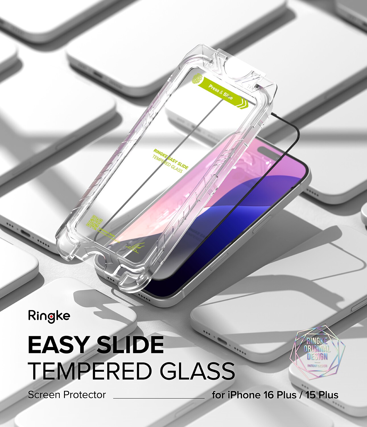iPhone 15 Plus Skærmbeskytter i glas med monteringsramme (2-pak)