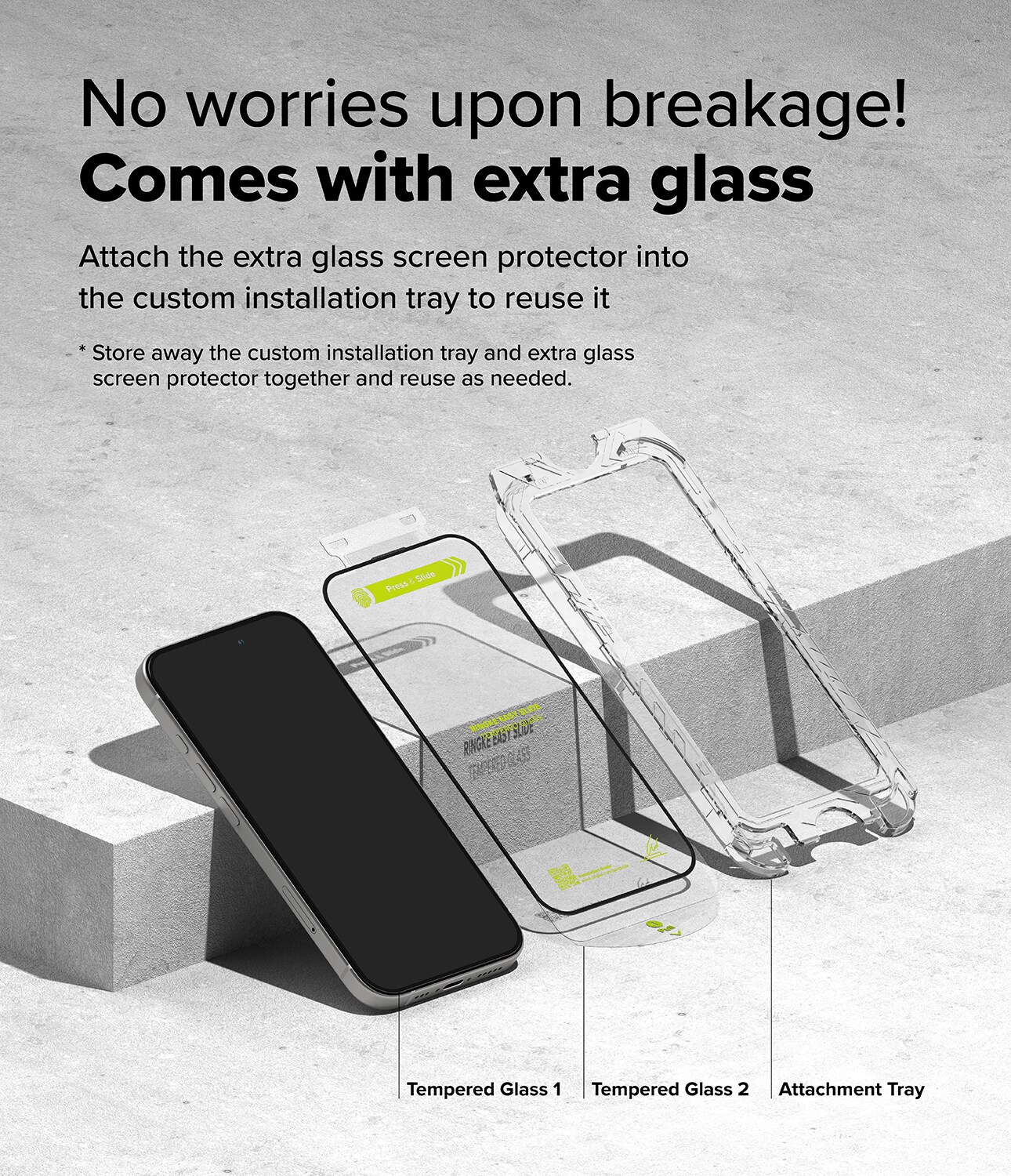 iPhone 15 Plus Skærmbeskytter i glas med monteringsramme (2-pak)