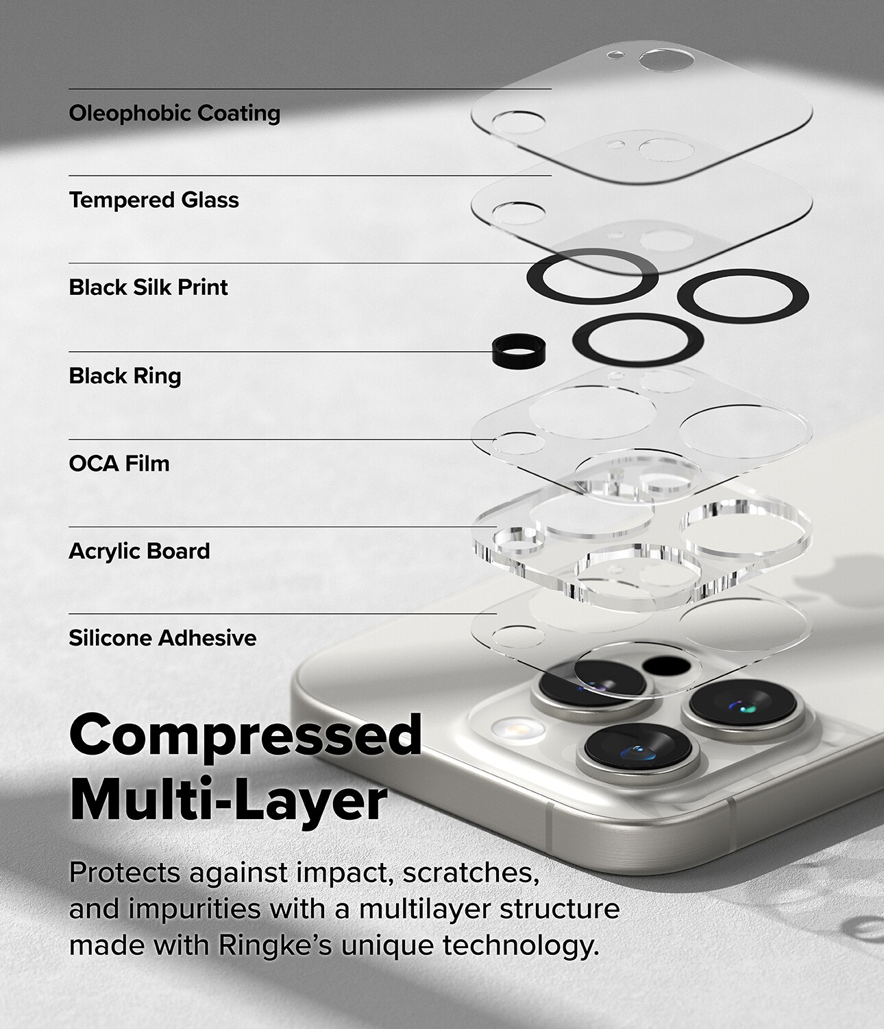 iPhone 16 Pro Max Kamerabeskyttelse i glas (2-pak)