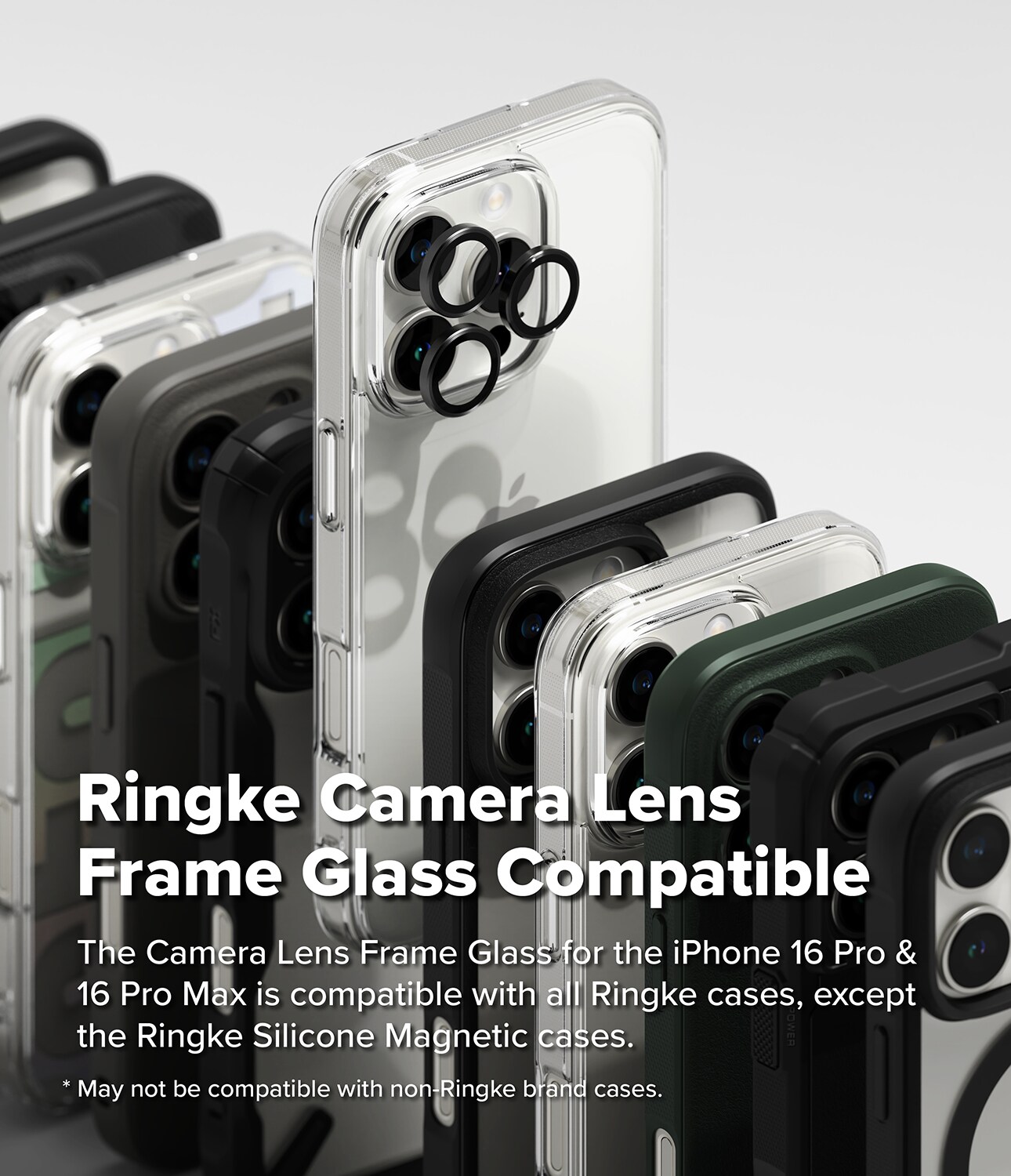 iPhone 16 Pro Max 2-pak linsebeskyttere med aluminiumsramme, Sort