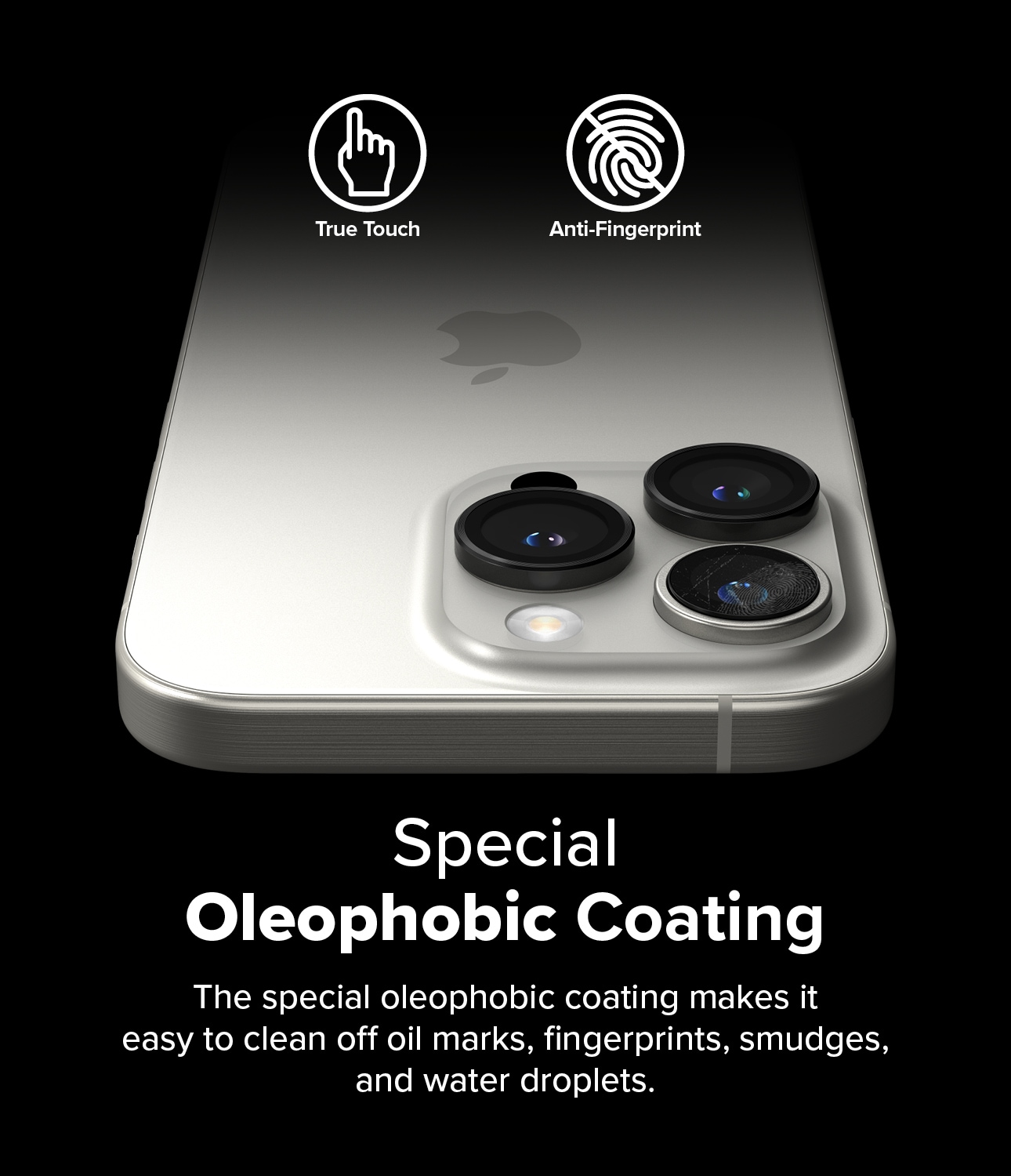 iPhone 16 Pro Max 2-pak linsebeskyttere med aluminiumsramme, Sort
