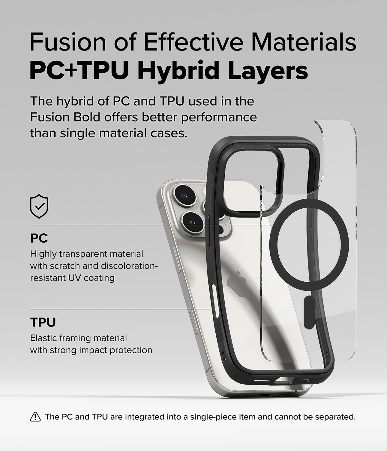 iPhone 16 Pro Fusion Bold MagSafe cover, Sort