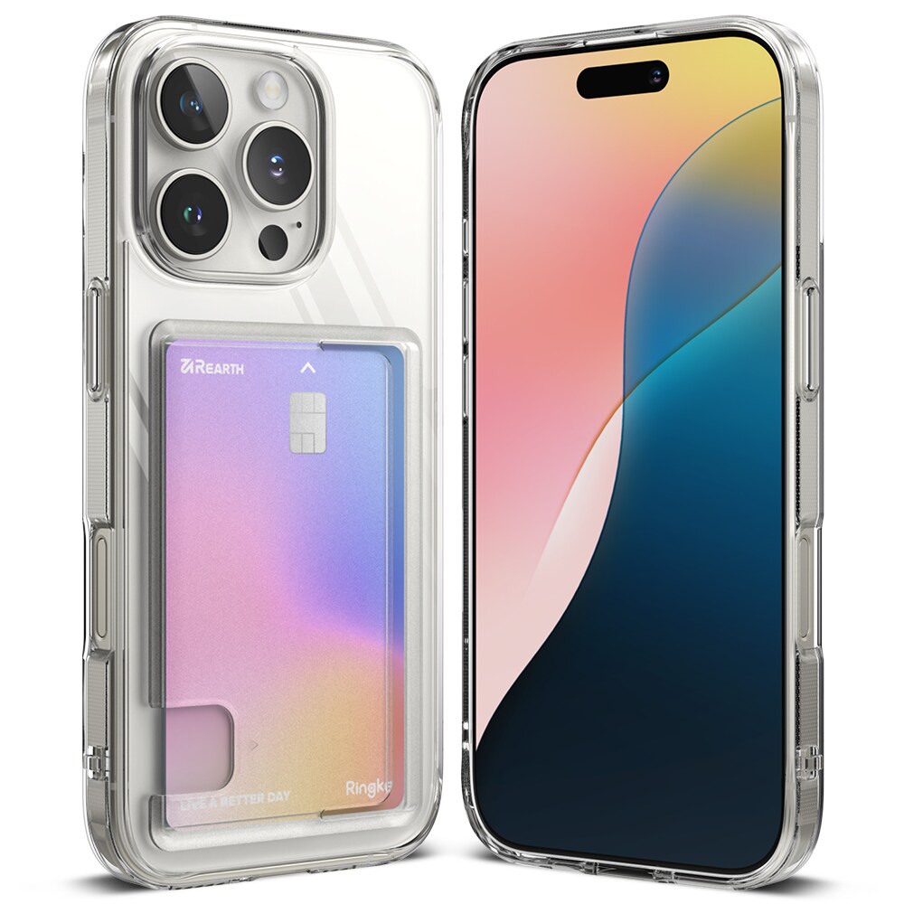 iPhone 16 Pro Max Fusion cover med kortholder, Gennemsigtig