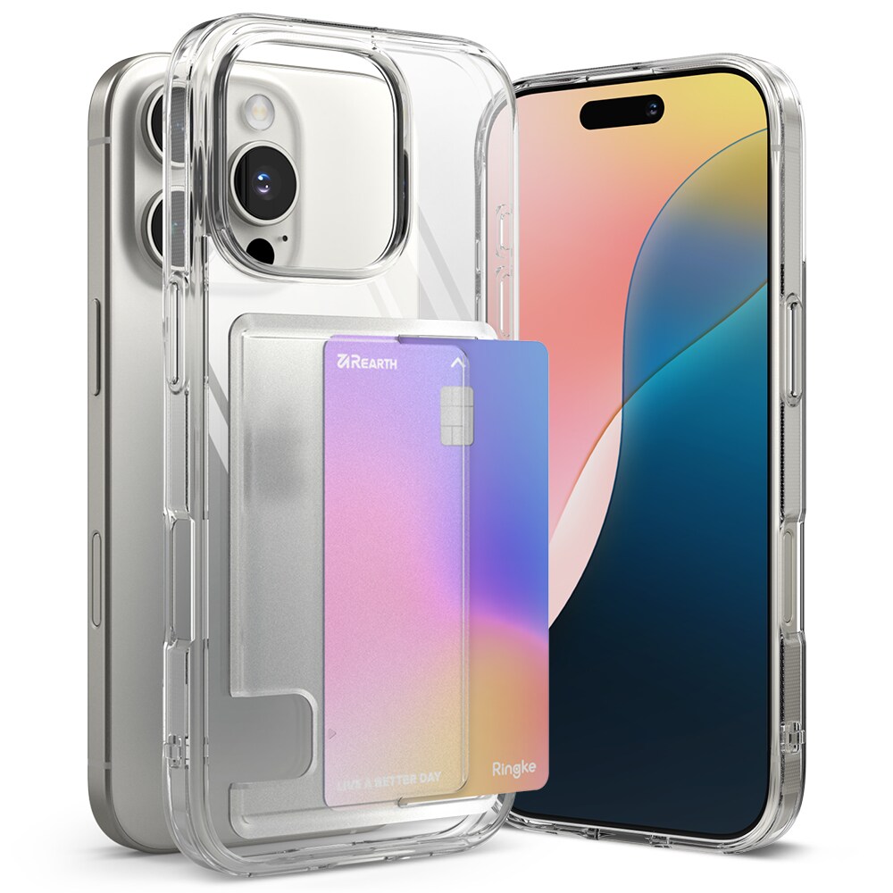 iPhone 16 Pro Max Fusion cover med kortholder, Gennemsigtig