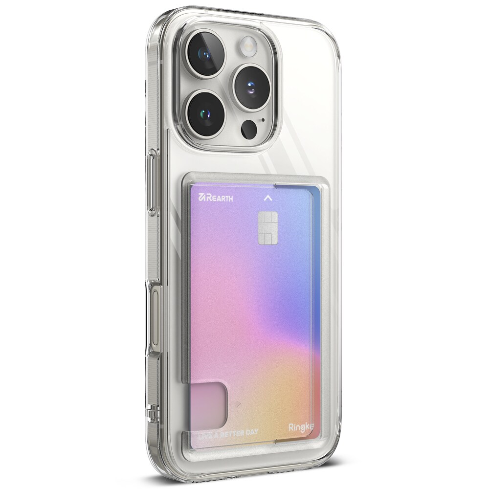 iPhone 16 Pro Max Fusion cover med kortholder, Gennemsigtig