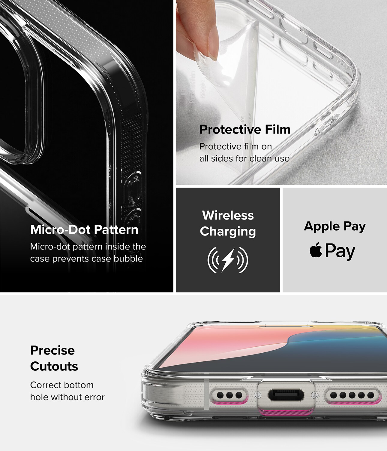 iPhone 16 Plus Fusion cover med kortholder, Gennemsigtig