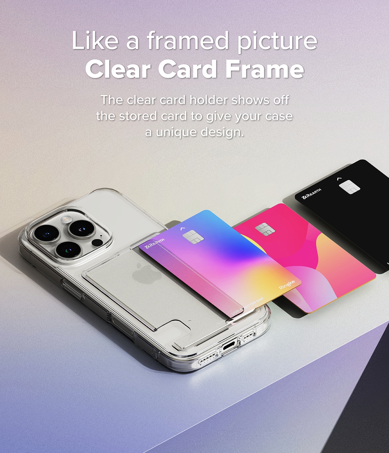 iPhone 16 Plus Fusion cover med kortholder, Gennemsigtig