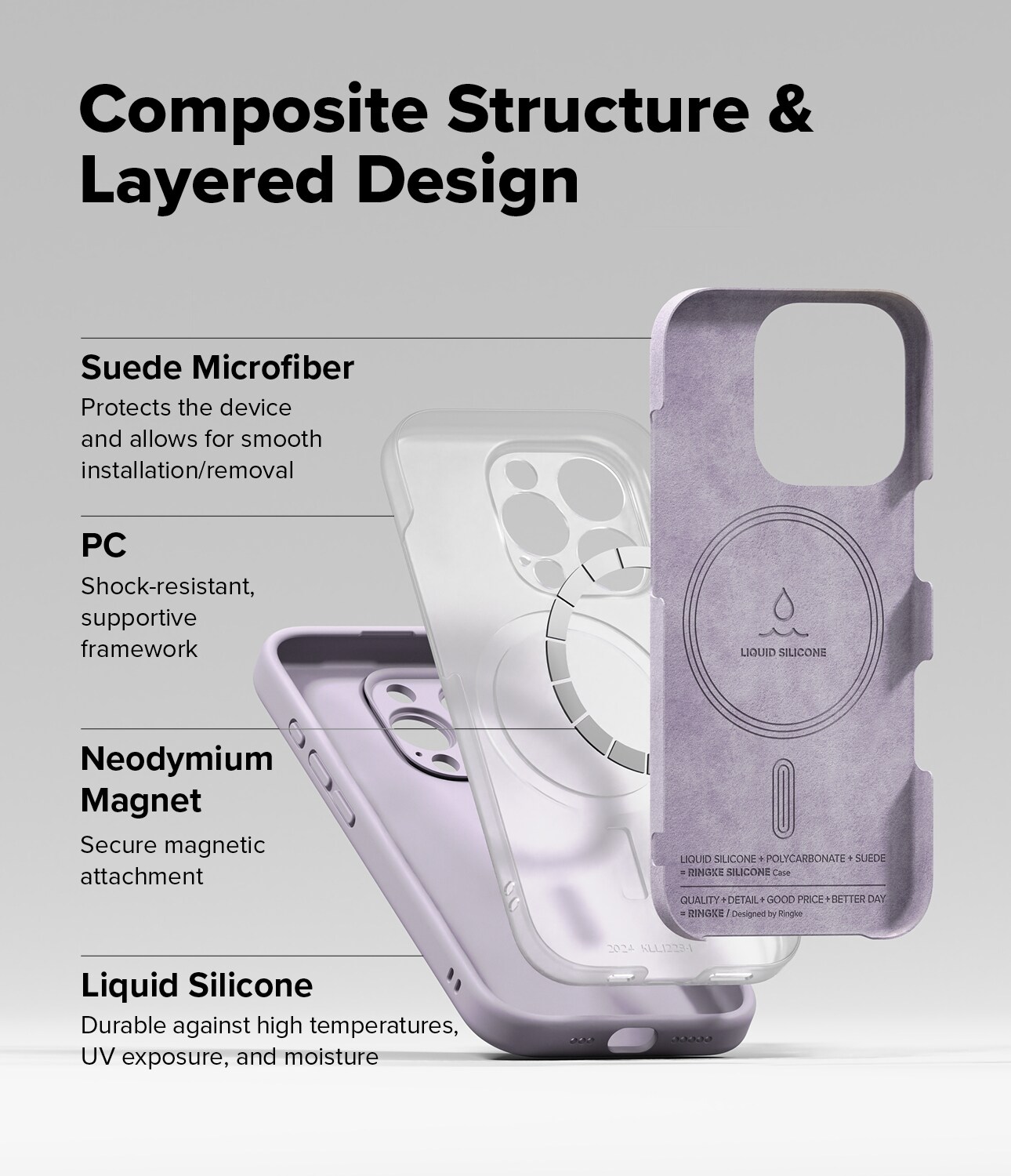 iPhone 16 Pro MagSafe silikonecover, Light Purple