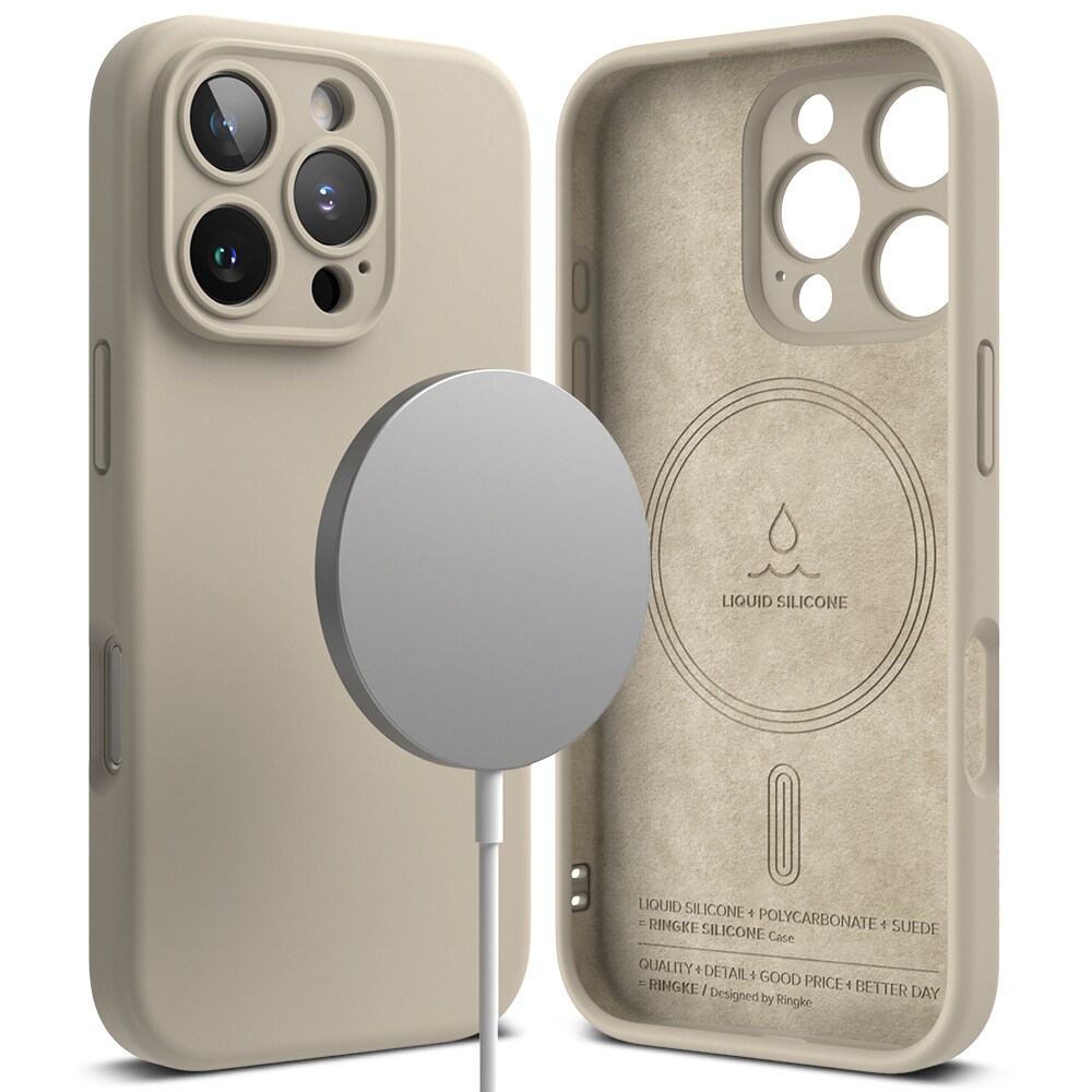 iPhone 16 Pro Max MagSafe silikonecover, Stone