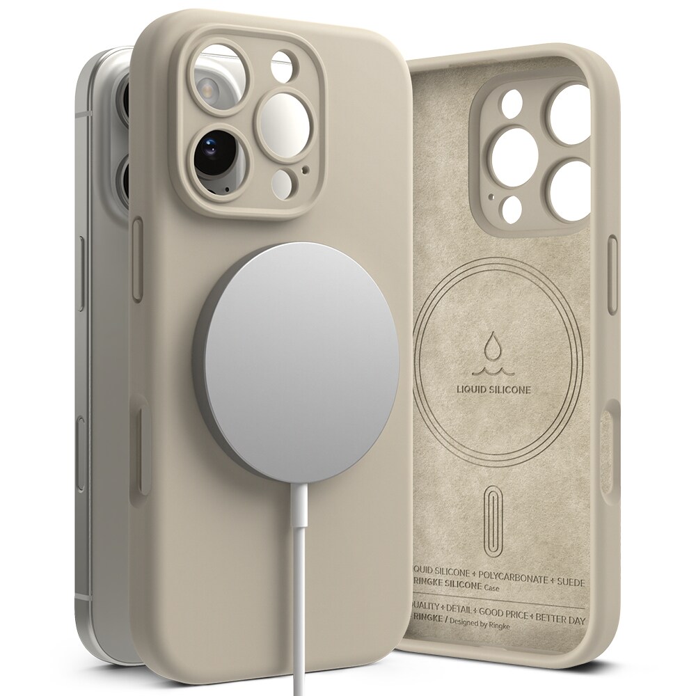 iPhone 16 Pro Max MagSafe silikonecover, Stone