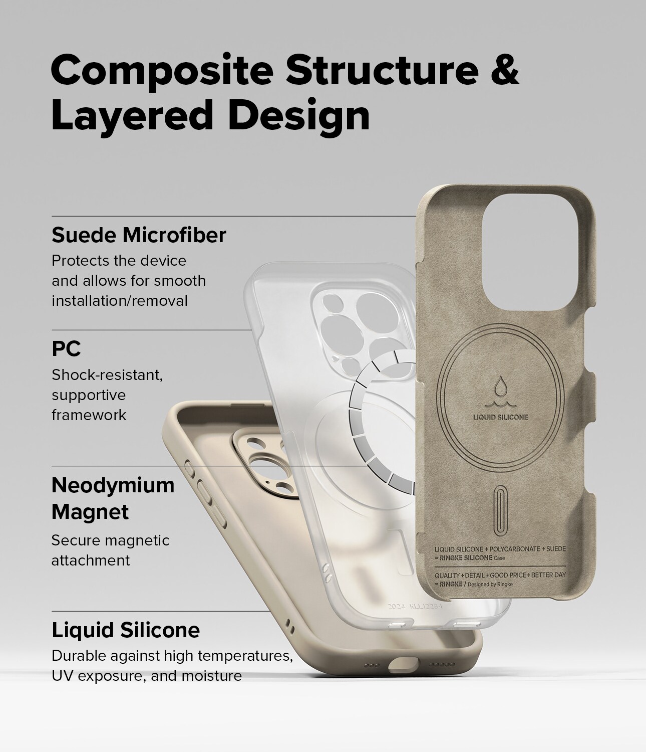 iPhone 16 Pro MagSafe silikonecover, Stone