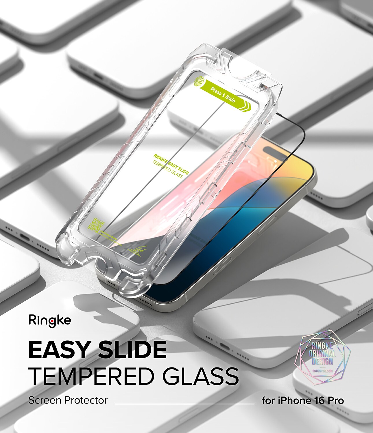 iPhone 16 Pro Skærmbeskytter i glas med monteringsramme (2-pak)