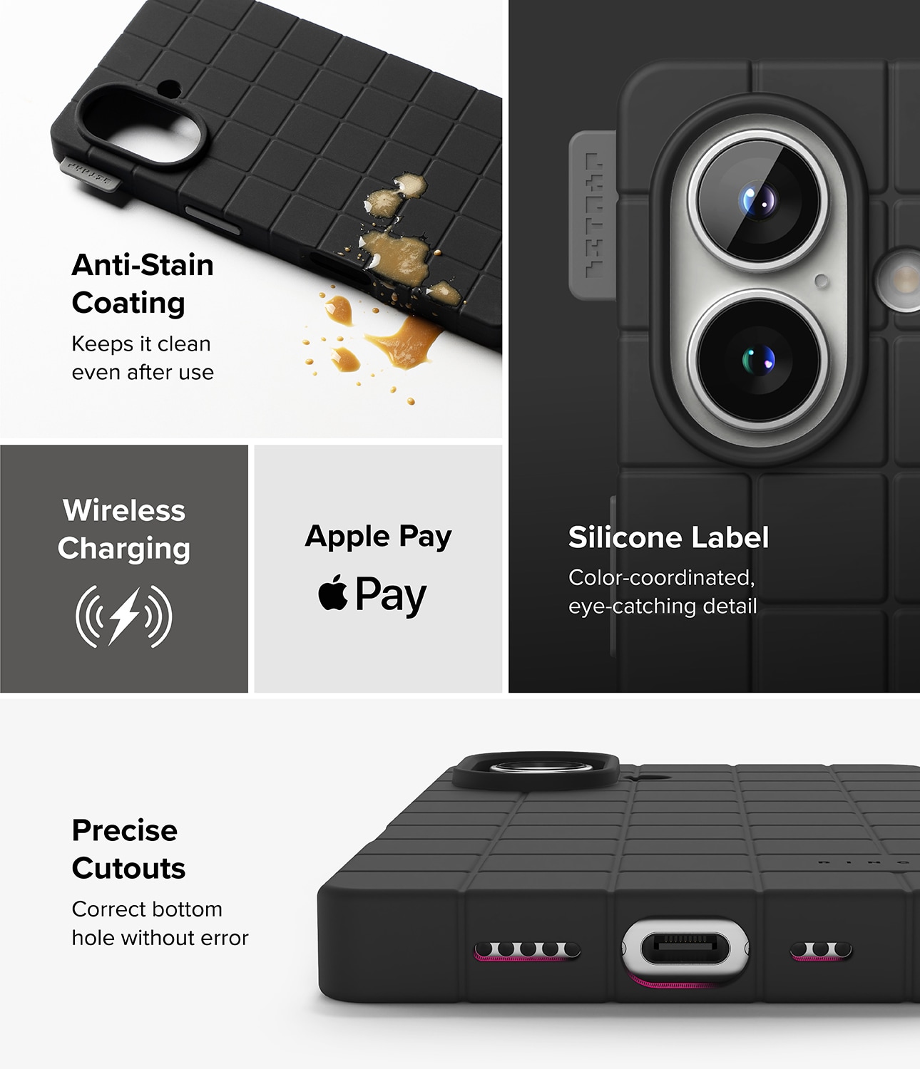 iPhone 16 MagSafe Bitmap silikonecover, Black