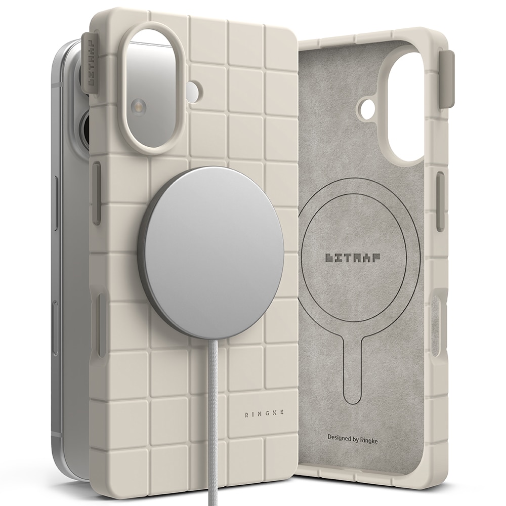 iPhone 16 MagSafe Bitmap silikonecover, Stone