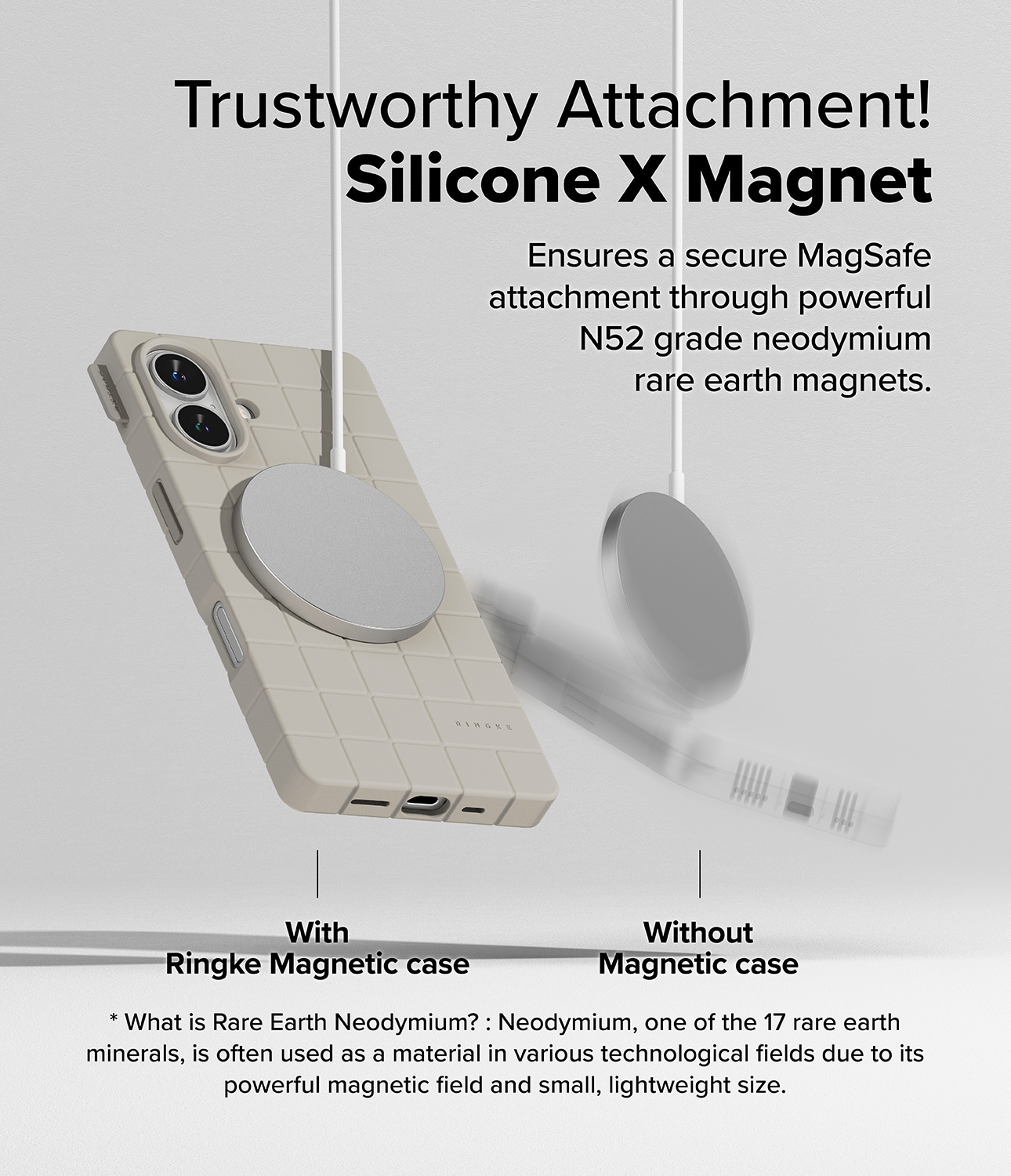 iPhone 16 MagSafe Bitmap silikonecover, Stone