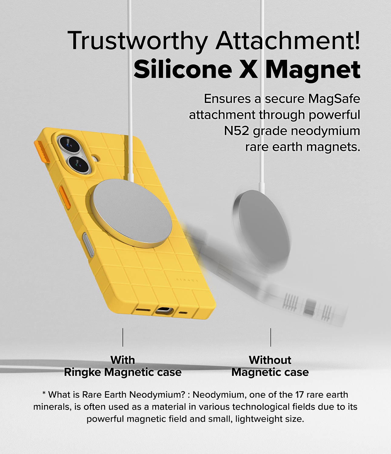 iPhone 16 MagSafe Bitmap silikonecover, Yellow