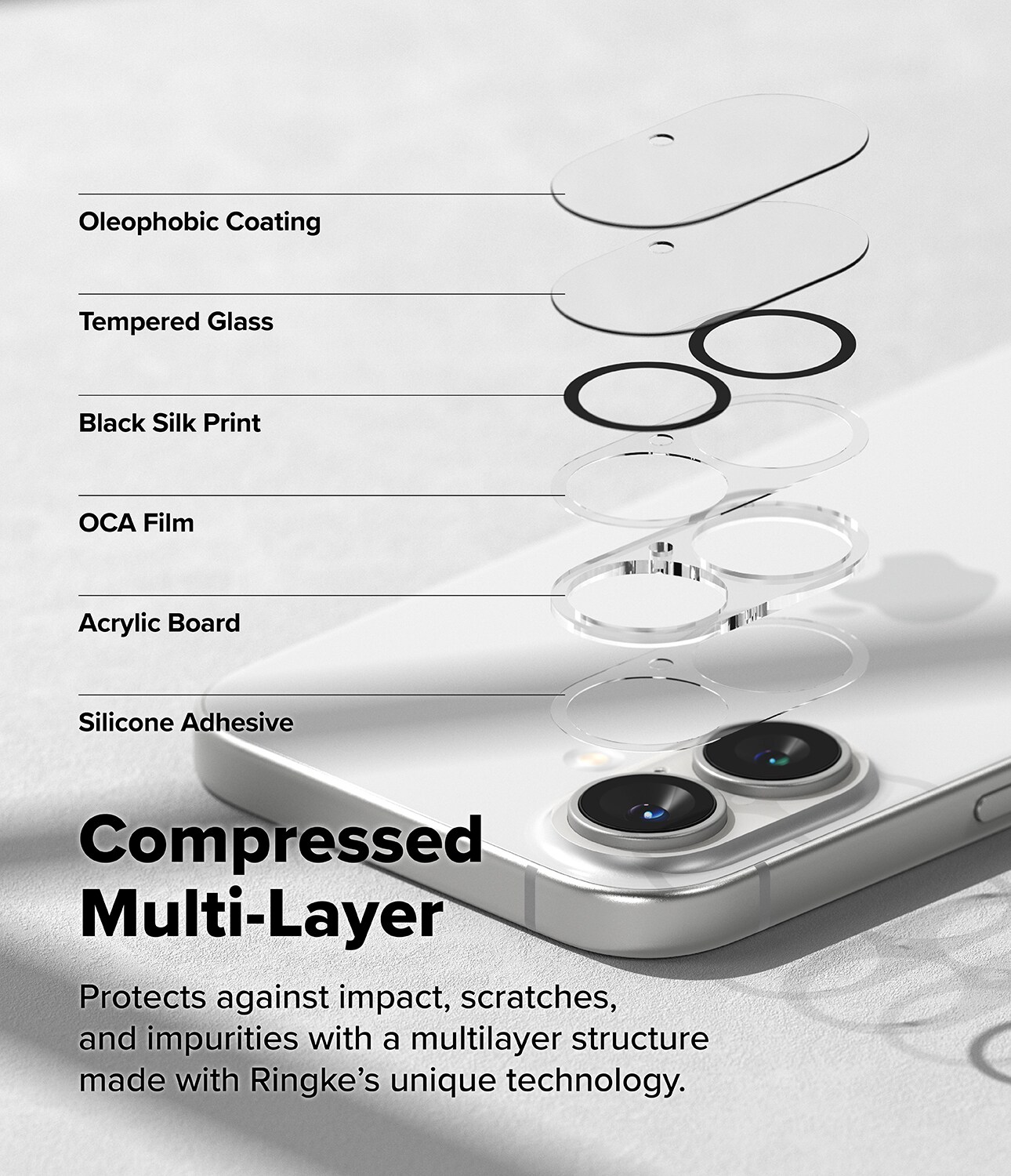 iPhone 16 Plus Kamerabeskyttelse i glas (2-pak)