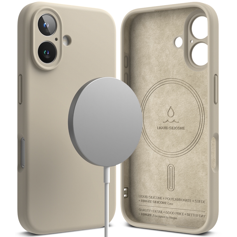 iPhone 16 MagSafe silikonecover, Stone