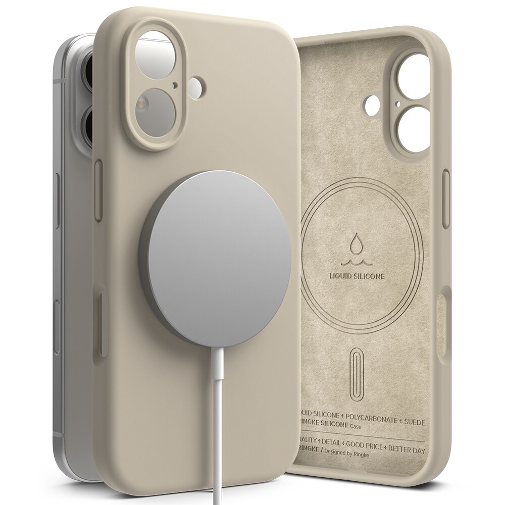 iPhone 16 MagSafe silikonecover, Stone