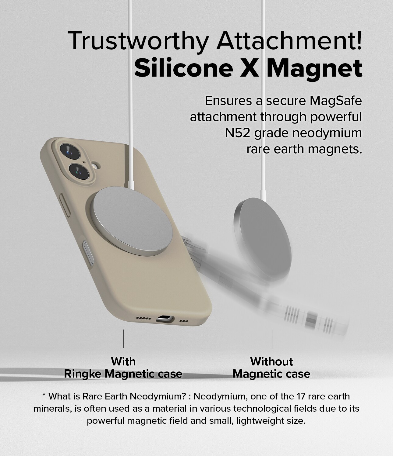 iPhone 16 MagSafe silikonecover, Stone