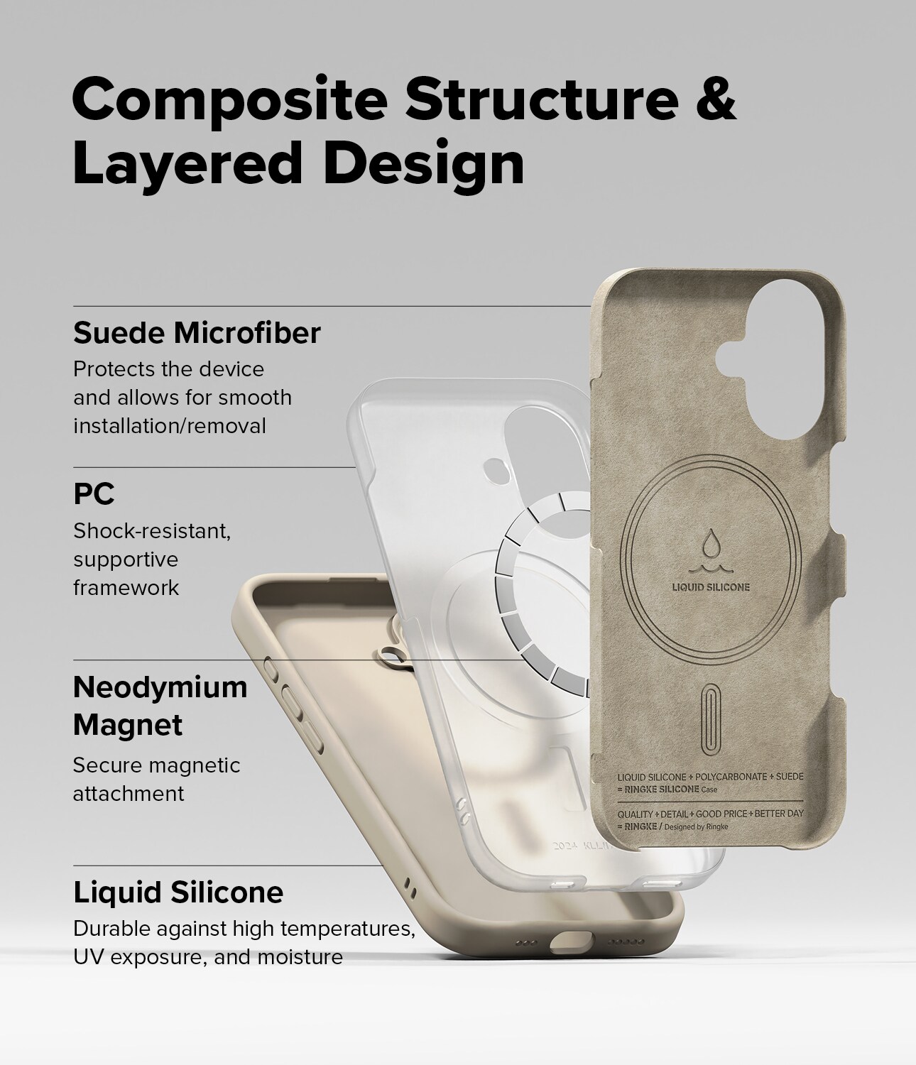 iPhone 16 MagSafe silikonecover, Stone