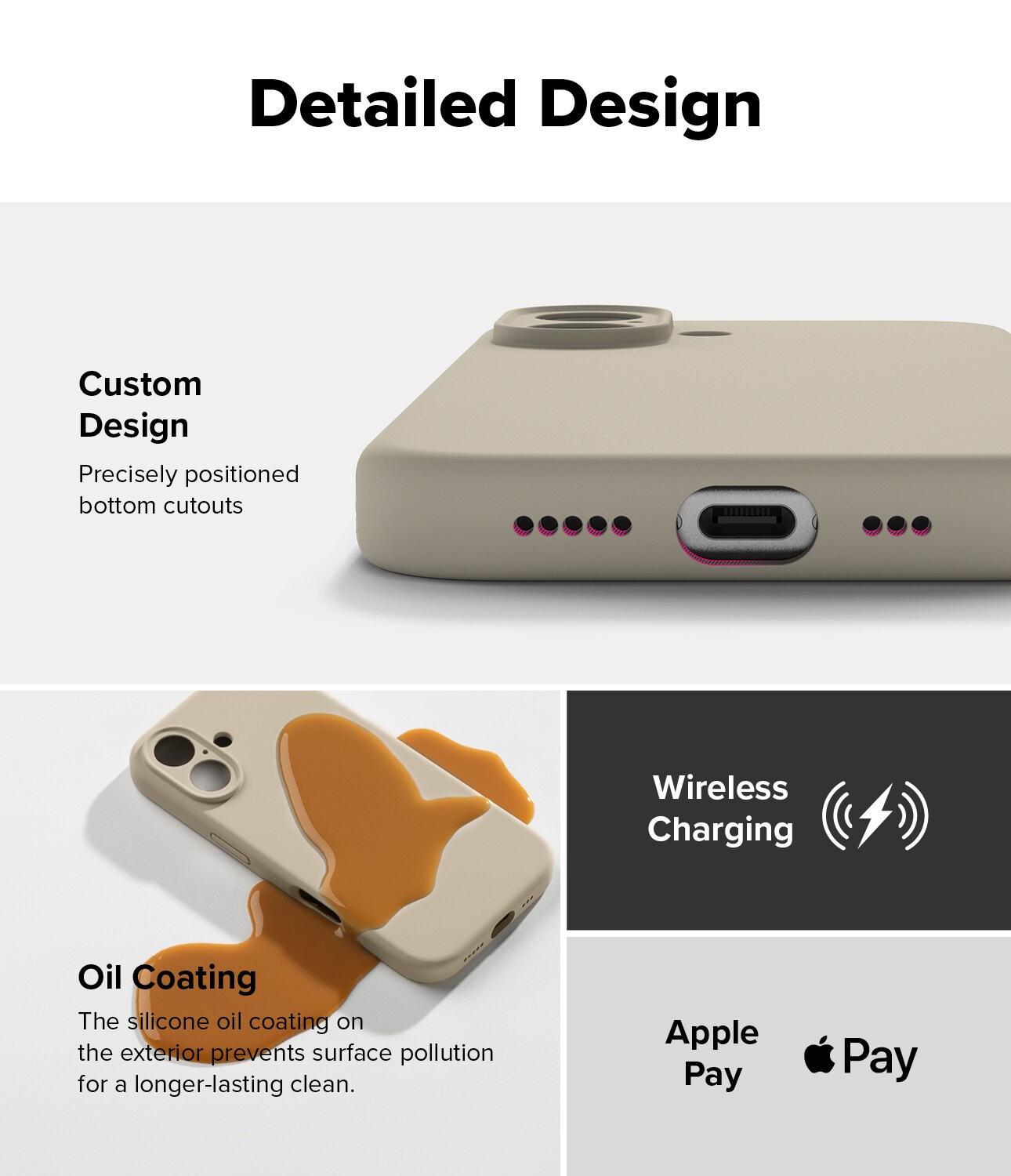 iPhone 16 MagSafe silikonecover, Stone