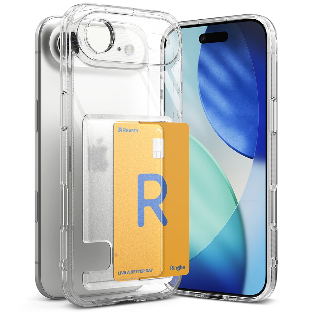 iPhone 17 Air Fusion cover med kortholder, Gennemsigtig