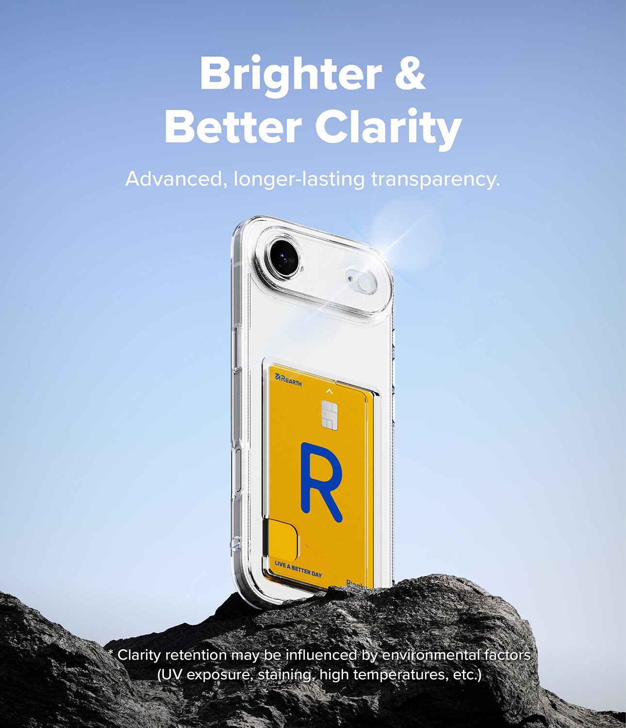 iPhone 17 Air Fusion cover med kortholder, Gennemsigtig