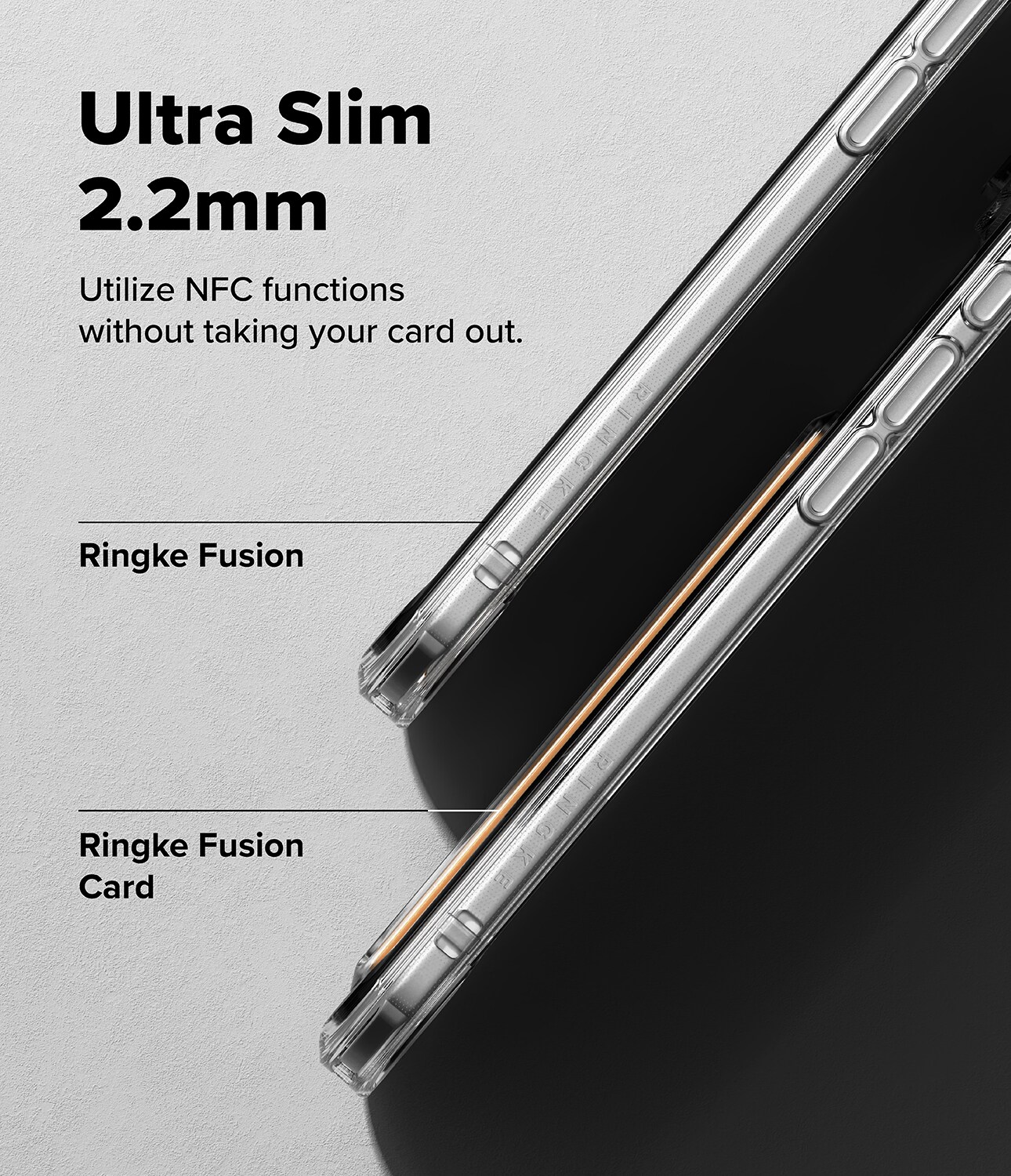 iPhone 17 Air Fusion cover med kortholder, Gennemsigtig