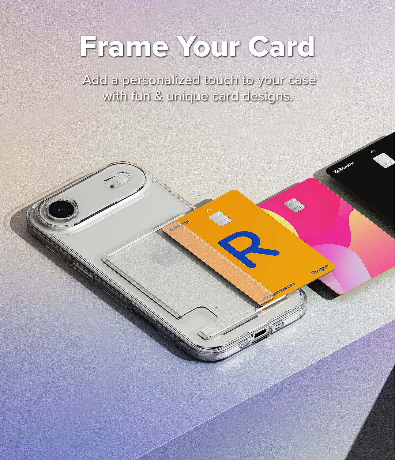 iPhone 17 Air Fusion cover med kortholder, Gennemsigtig